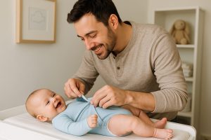 photo d'un père et son bébé